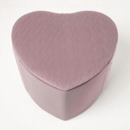 Rackhams Arundel Heart-Shaped Velvet Footstool with Storage - Emerald Green - thumbnail 3