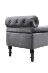 Rackhams Tufted Flip Top Storage Bench with Side Arms Grey - Grey - thumbnail 4