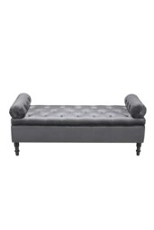 Rackhams Tufted Flip Top Storage Bench with Side Arms Grey - Grey - thumbnail 3