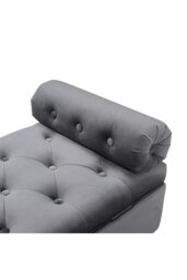Rackhams Tufted Flip Top Storage Bench with Side Arms Grey - Grey - thumbnail 5
