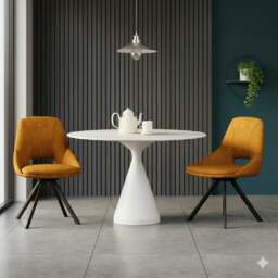 Rackhams Mustard Velvet Swivel Dining Chair (Set of 2) - Velvet Chair - thumbnail 3