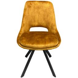 Rackhams Mustard Velvet Swivel Dining Chair (Set of 2) - Velvet Chair