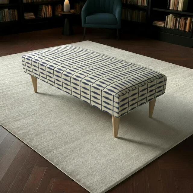 Rackhams Durable Patterned Top Ottoman for Guest Rooms – Premium Stitched Lid Footstool & Coffee Table - 40 x 40 Inches (102 x 102cm) - image 1