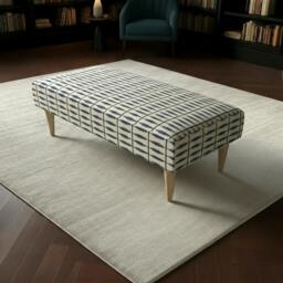 Rackhams Durable Patterned Top Ottoman for Guest Rooms – Premium Stitched Lid Footstool & Coffee Table - 40 x 40 Inches (102 x 102cm) - thumbnail 1