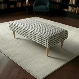Rackhams Durable Patterned Top Ottoman for Guest Rooms – Premium Stitched Lid Footstool & Coffee Table - 40 x 40 Inches (102 x 102cm) - thumbnail 6