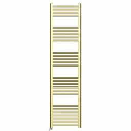 Rackhams 550 x 1600 mm Shiny Gold Electric Bathroom Towel Rail Radiator With Manual Electric Element Pre-Filled Standard Element - thumbnail 1
