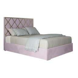 Rackhams Tammy Upholstered Soft Velvet Metal Bed Frame - Pink - Black - Small double - thumbnail 6