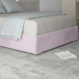 Rackhams Tammy Upholstered Soft Velvet Metal Bed Frame - Pink - Black - Small double - thumbnail 4