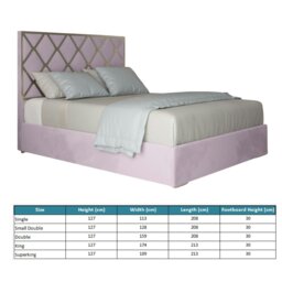 Rackhams Tammy Upholstered Soft Velvet Metal Bed Frame - Pink - Black - Small double - thumbnail 5