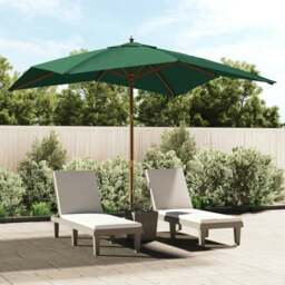 Rackhams Garden Parasol with Wooden Pole Green 300x300x273 cm
