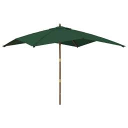 Rackhams Garden Parasol with Wooden Pole Green 300x300x273 cm - thumbnail 2
