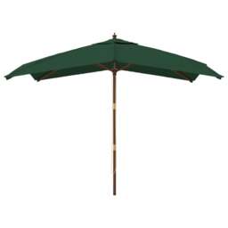 Rackhams Garden Parasol with Wooden Pole Green 300x300x273 cm - thumbnail 3