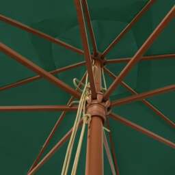 Rackhams Garden Parasol with Wooden Pole Green 300x300x273 cm - thumbnail 5