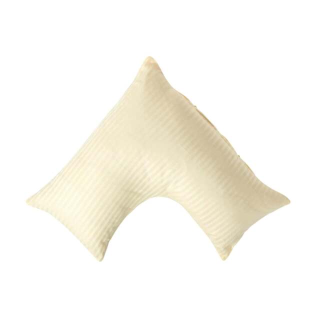 Rackhams Silky 330 TC Egyptian Cotton Satin Stripe V Shaped Pillowcase - Pastel Yellow - image 1