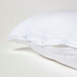 Rackhams Silky 330 TC Egyptian Cotton Satin Stripe V Shaped Pillowcase - Pastel Yellow - thumbnail 4