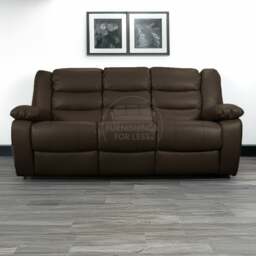 Rackhams Venice Leather Reclining 3 Seater Sofa - Brown - thumbnail 4