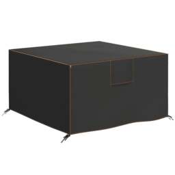 Rackhams Garden Furniture Cover, 420D Waterproof, 125 x 125 x 74 cm, Black - 1 - 125 x 125 x 74 cm - Furniture Cover - thumbnail 2