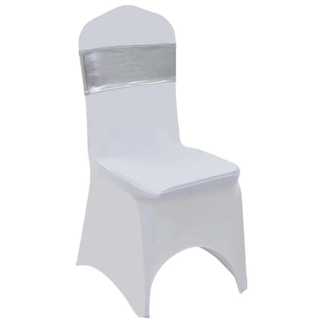 Rackhams 25 pcs Stretchable Chair Band with Diamond Buckle Silver