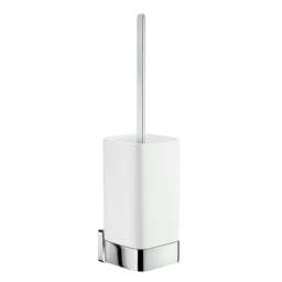 Rackhams Polished Chrome Toilet Brush and Porcelain Holder