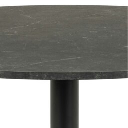 Rackhams Ibiza Round Dining Table with Black Top and Matt Black Base - Black - No - Black - thumbnail 5