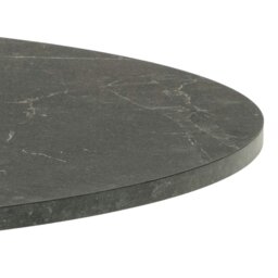 Rackhams Ibiza Round Dining Table with Black Top and Matt Black Base - Black - No - Black - thumbnail 3
