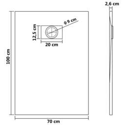 Rackhams Shower Base Tray SMC White 100x70 cm - thumbnail 6