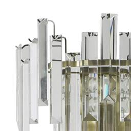 Rackhams Onega Antique Brass & Glass Crystal Wall Light - thumbnail 3