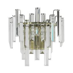 Rackhams Onega Antique Brass & Glass Crystal Wall Light - thumbnail 4