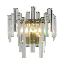 Rackhams Onega Antique Brass & Glass Crystal Wall Light - thumbnail 2