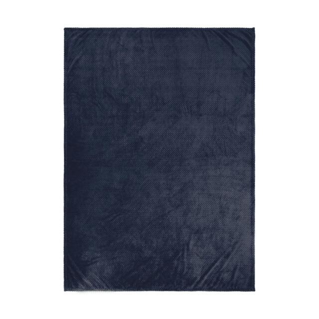 Rackhams Chunky Blanket - Navy - One Size - Navy - 100% Polyester - image 1