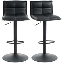 Rackhams Bar Stools Set of 2 Swivel Height Adjustable Barstools Black - Dark grey - Set of 2 - thumbnail 2