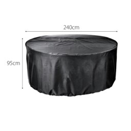 Rackhams Cozy Bay EZBreathe 6-8 Seat Round Patio Set Cover in Black - Black - Polyester - 1 - thumbnail 2