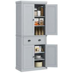 Rackhams Tall Kitchen Cupboard, Kitchen Pantry Cabinet with Drawer, Shelves - Kitchen cupboard - 76.2W x 40.2D x 183H cm - MDF, particle board - thumbnail 2