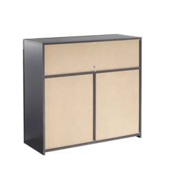 Rackhams Modern Black Matt Gloss Buffet Sideboard Cabinet with LED Lights - White - Wood - 35cm(d)83cm(h)90cm(w) - thumbnail 5
