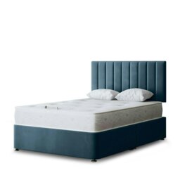 Rackhams Amelia Divan Bed with Upholstered Headboard - Blue - King - thumbnail 2