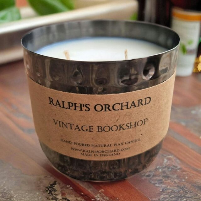 Rackhams 2-Wick Dimpled Black Candles - Spiced Orange - image 1