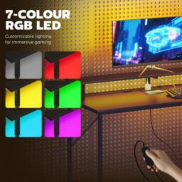 Rackhams 147cm Gaming Desk with Charging Station and RGB Lights - White - thumbnail 6