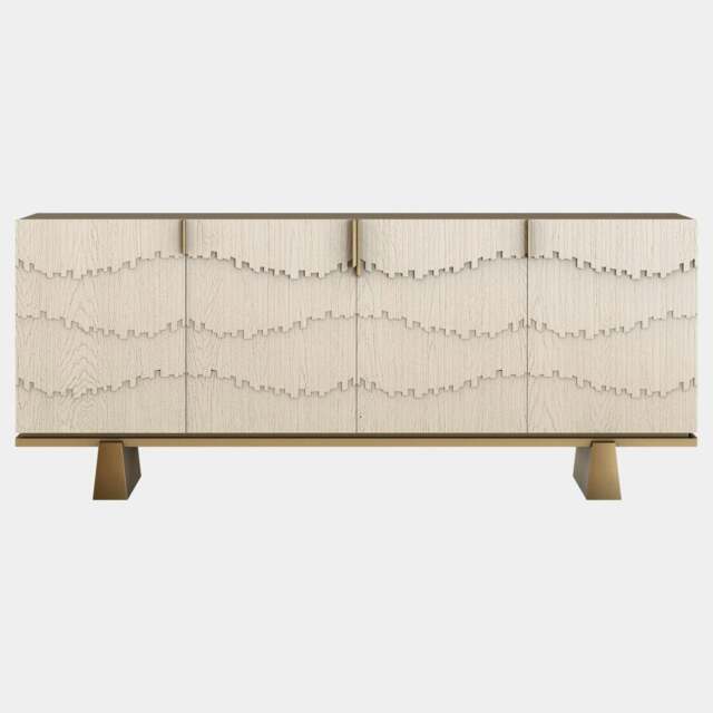 Rackhams Cliff Sideboard: Oak & Brass Detailing - image 1