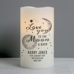 Rackhams Personalised Baby To The Moon and Back LED Candle - thumbnail 4