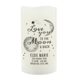 Rackhams Personalised Baby To The Moon and Back LED Candle - thumbnail 2