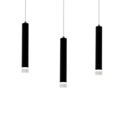 Rackhams Carbon Black LED Pendant Lamp 3X5W Eye Catching Contemporary Cylindrical Lights With Built In Low Consumption Light Source - thumbnail 2