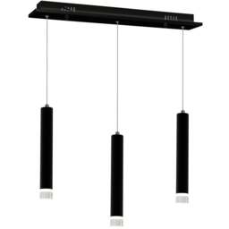 Rackhams Carbon Black LED Pendant Lamp 3X5W Eye Catching Contemporary Cylindrical Lights With Built In Low Consumption Light Source - thumbnail 4