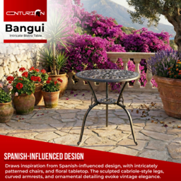 Rackhams BANGUI Grey Garden and Patio Cast Aluminium Bistro Table - thumbnail 2