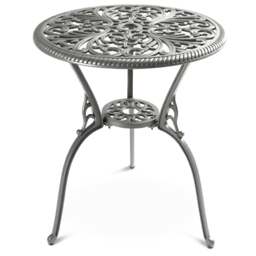 Rackhams BANGUI Grey Garden and Patio Cast Aluminium Bistro Table - thumbnail 1