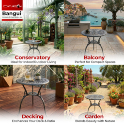 Rackhams BANGUI Grey Garden and Patio Cast Aluminium Bistro Table - thumbnail 3