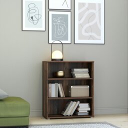 Rackhams Essential Low Wide 2 Shelf Bookcase in Vintage Oak - Vintage Oak - Wood - 1 - thumbnail 4