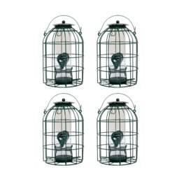 Rackhams Pack of 4 Wild Bird Seed Feeder Cage with Squirrel Guard - thumbnail 1