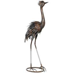 Rackhams Heron Garden Statue, Metal Garden Gift with Stakes, Silver Tone - thumbnail 2