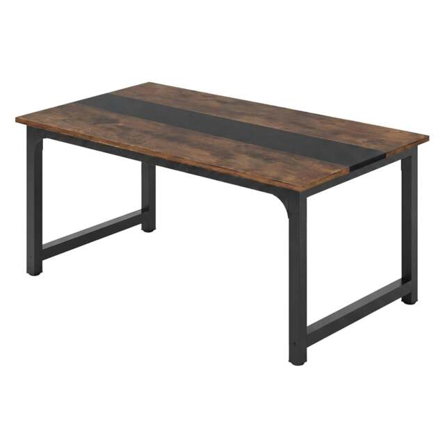 Rackhams Dining Table 4-6 Seater Retro Kitchen Adjustable Foot for Home Walnut - image 1