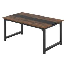 Rackhams Dining Table 4-6 Seater Retro Kitchen Adjustable Foot for Home Walnut - thumbnail 1